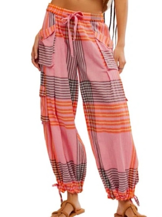 Free People Pants - Free People Pink and Orange crafted Cargo pants